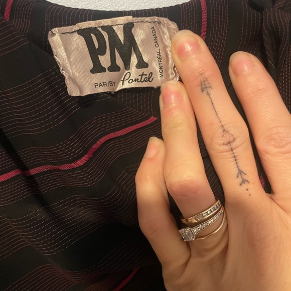 Elegant pink and black Striped Dress - Picture 3 of 5